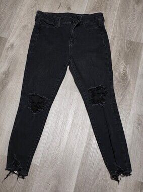 American Eagle Outfitters Black Ripped Skinny Jeans